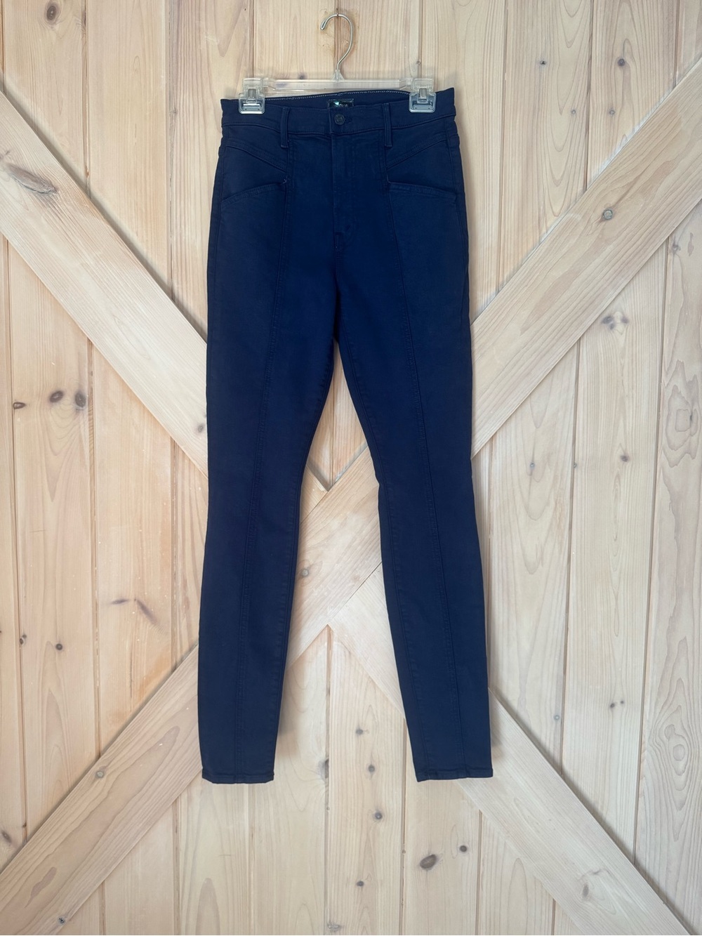 MOTHER The Seamed Swooner Skinny Jeans Stretch Navy Size 27